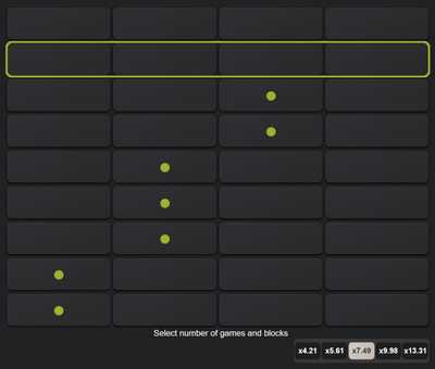 Then select blocks from one to the maximum possible number of moves for a given risk level