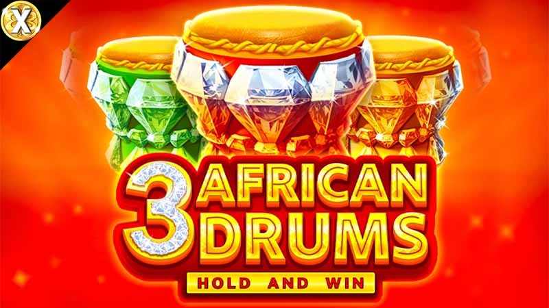 3 African Drums Slot Logo