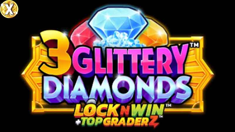 3 Glittery Diamonds Slot Logo